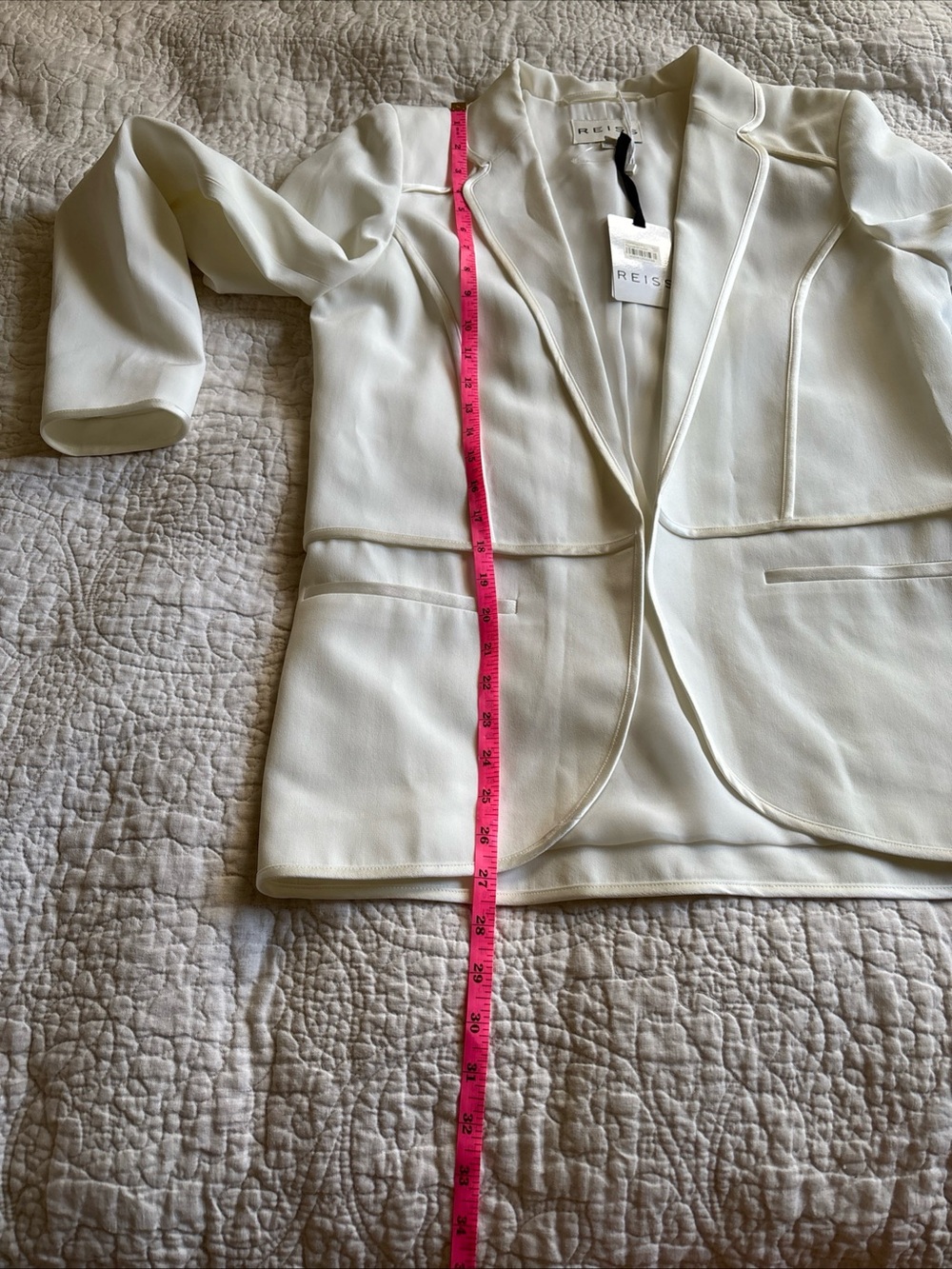 NWT Reiss Georgie Contrast Trim Open Jacket Blazer Size Large - Picture 11 of 12